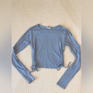 Baby blue long sleeve with adjustable sides Size small